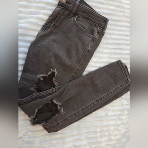 Hollister Charcoal Distressed Skinny Jeans